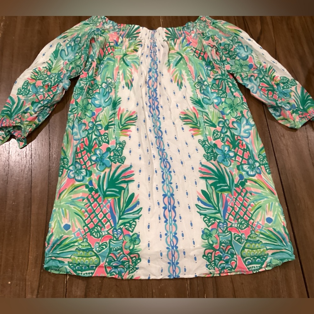 Lilly Pulitzer Resort White Maryellen Coconut Row Off The Shoulder mini Dress S - Picture 9 of 9